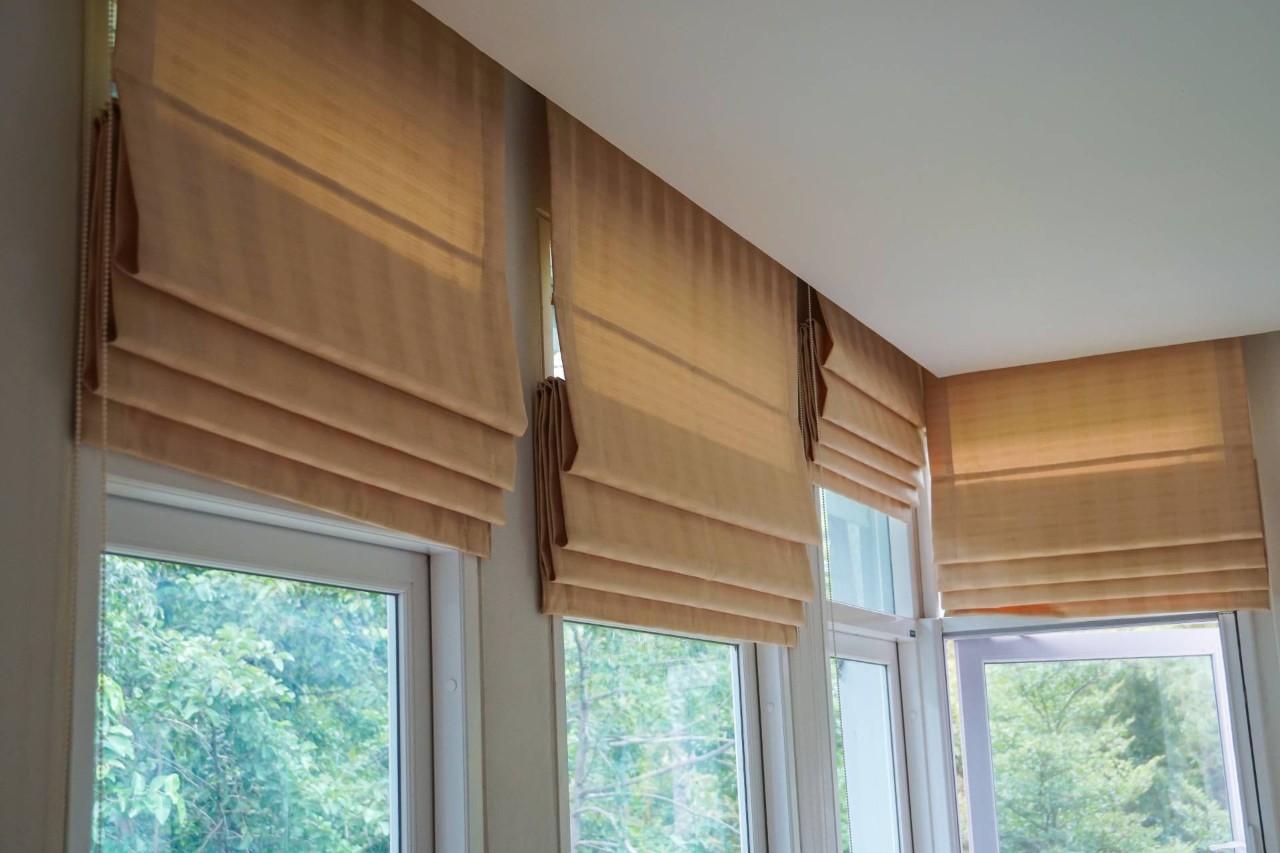 Roman shades in a sunroom near Norfolk, Nebraska (NE)